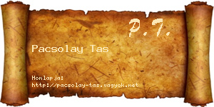 Pacsolay Tas névjegykártya